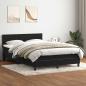 Preview: ARDEBO.de - Boxspringbett mit Matratze Schwarz 140x210 cm Samt