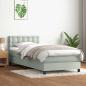 Preview: ARDEBO.de - Boxspringbett mit Matratze Hellgrau 90x220 cm Samt