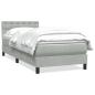 Preview: Boxspringbett mit Matratze Hellgrau 90x220 cm Samt