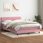 Preview: ARDEBO.de - Boxspringbett mit Matratze Rosa 160x220 cm Samt