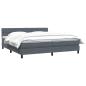 Preview: Boxspringbett mit Matratze Dunkelgrau 180x210 cm Samt