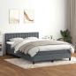 Preview: ARDEBO.de - Boxspringbett mit Matratze Dunkelgrau 140x220 cm Samt