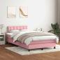 Preview: ARDEBO.de - Boxspringbett mit Matratze Rosa 120x220 cm Samt