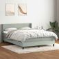 Preview: ARDEBO.de - Boxspringbett mit Matratze Hellgrau 160x210 cm Samt