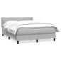 Preview: Boxspringbett mit Matratze Hellgrau 160x210 cm Samt