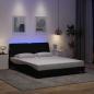Preview: ARDEBO.de - Bettgestell mit LED ohne Matratze Schwarz 160x200 cm Stoff