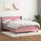 Preview: ARDEBO.de - Boxspringbett mit Matratze Rosa 160x210 cm Samt