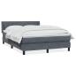 Preview: ARDEBO.de - Boxspringbett mit Matratze Dunkelgrau 160x220 cm Samt