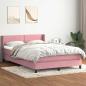 Preview: ARDEBO.de - Boxspringbett mit Matratze Rosa 160x210 cm Samt