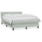 Preview: ARDEBO.de - Boxspringbett mit Matratze Hellgrau 160x210 cm Samt