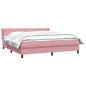 Preview: ARDEBO.de - Boxspringbett mit Matratze Rosa 180x210 cm Samt