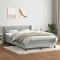 Preview: ARDEBO.de - Boxspringbett mit Matratze Hellgrau 140x210 cm Samt
