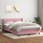 Preview: ARDEBO.de - Boxspringbett mit Matratze Rosa 140x210 cm Samt