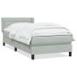 Preview: Boxspringbett mit Matratze Hellgrau 90x210 cm Samt