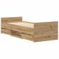 Preview: Bettgestell ohne Matratze Artisan-Eiche 90x200cm Holzwerkstoff