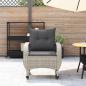 Preview: Garten-Schaukelstuhl mit Kissen Hellgrau Poly Rattan
