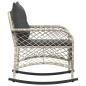 Preview: Garten-Schaukelstuhl mit Kissen Hellgrau Poly Rattan