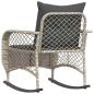 Preview: Garten-Schaukelstuhl mit Kissen Hellgrau Poly Rattan
