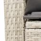 Preview: Garten-Schaukelstuhl mit Kissen Hellgrau Poly Rattan