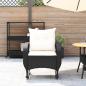 Preview: Garten-Schaukelstuhl mit Kissen Schwarz Poly Rattan
