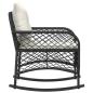 Preview: Garten-Schaukelstuhl mit Kissen Schwarz Poly Rattan