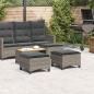 Preview: Gartenhocker mit Kissen 2 Stk. Grau 55x55x36 cm Poly Rattan
