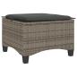 Preview: Gartenhocker mit Kissen 2 Stk. Grau 55x55x36 cm Poly Rattan