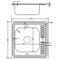 Preview: Spüle mit Abtropffläche Set Silbern 600x600x155 mm Edelstahl