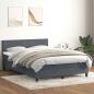 Preview: ARDEBO.de - Boxspringbett mit Matratze Dunkelgrau 160x210 cm Samt