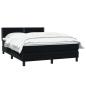 Preview: Boxspringbett mit Matratze Schwarz 160x210 cm Samt