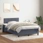 Preview: ARDEBO.de - Boxspringbett mit Matratze Dunkelgrau 120x220 cm Samt