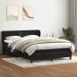 Preview: ARDEBO.de - Boxspringbett mit Matratze Schwarz 140x210 cm Samt