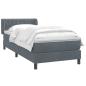 Preview: ARDEBO.de - Boxspringbett mit Matratze Dunkelgrau 80x210 cm Samt
