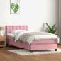 Preview: ARDEBO.de - Boxspringbett mit Matratze Rosa 90x210 cm Samt