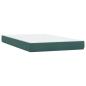 Preview: ARDEBO.de - Boxspringbett mit Matratze Dunkelgrün 120x220 cm Samt