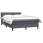 Preview: Boxspringbett mit Matratze Dunkelgrau 160x220 cm Samt