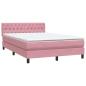 Preview: ARDEBO.de - Boxspringbett mit Matratze Rosa 140x210 cm Samt