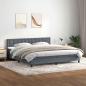 Preview: ARDEBO.de - Boxspringbett mit Matratze Dunkelgrau 180x210 cm Samt