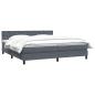 Preview: Boxspringbett mit Matratze Dunkelgrau 180x210 cm Samt