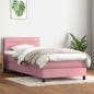 Preview: ARDEBO.de - Boxspringbett mit Matratze Rosa 90x210 cm Samt