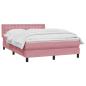 Preview: Boxspringbett mit Matratze Rosa 140x220 cm Samt