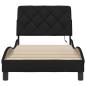 Preview: Bettgestell mit LED ohne Matratze Schwarz 80x200 cm Stoff