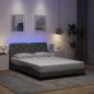 Preview: ARDEBO.de - Bettgestell mit LED ohne Matratze Hellgrau 140x200 cm Stoff