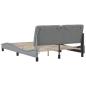 Preview: Bettgestell mit LED ohne Matratze Hellgrau 140x200 cm Stoff