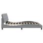 Preview: Bettgestell mit LED ohne Matratze Hellgrau 200x200 cm Stoff