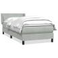 Preview: Boxspringbett mit Matratze Hellgrau 90x210 cm Samt