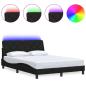 Preview: Bettgestell mit LED ohne Matratze Schwarz 140x200 cm Stoff