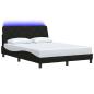 Preview: Bettgestell mit LED ohne Matratze Schwarz 140x200 cm Stoff