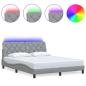 Preview: Bettgestell mit LED ohne Matratze Hellgrau 160x200 cm Stoff
