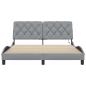 Preview: Bettgestell mit LED ohne Matratze Hellgrau 160x200 cm Stoff